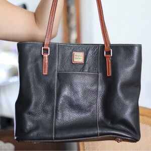 DOONEY & BOURKE Pebble Leather Small Lexington Black (with caramel accents)